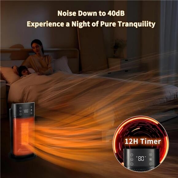 Portable Space Heater Indoor–Fast Heating, PTC Ceramic Heating with Remote - Picture 5 of 8